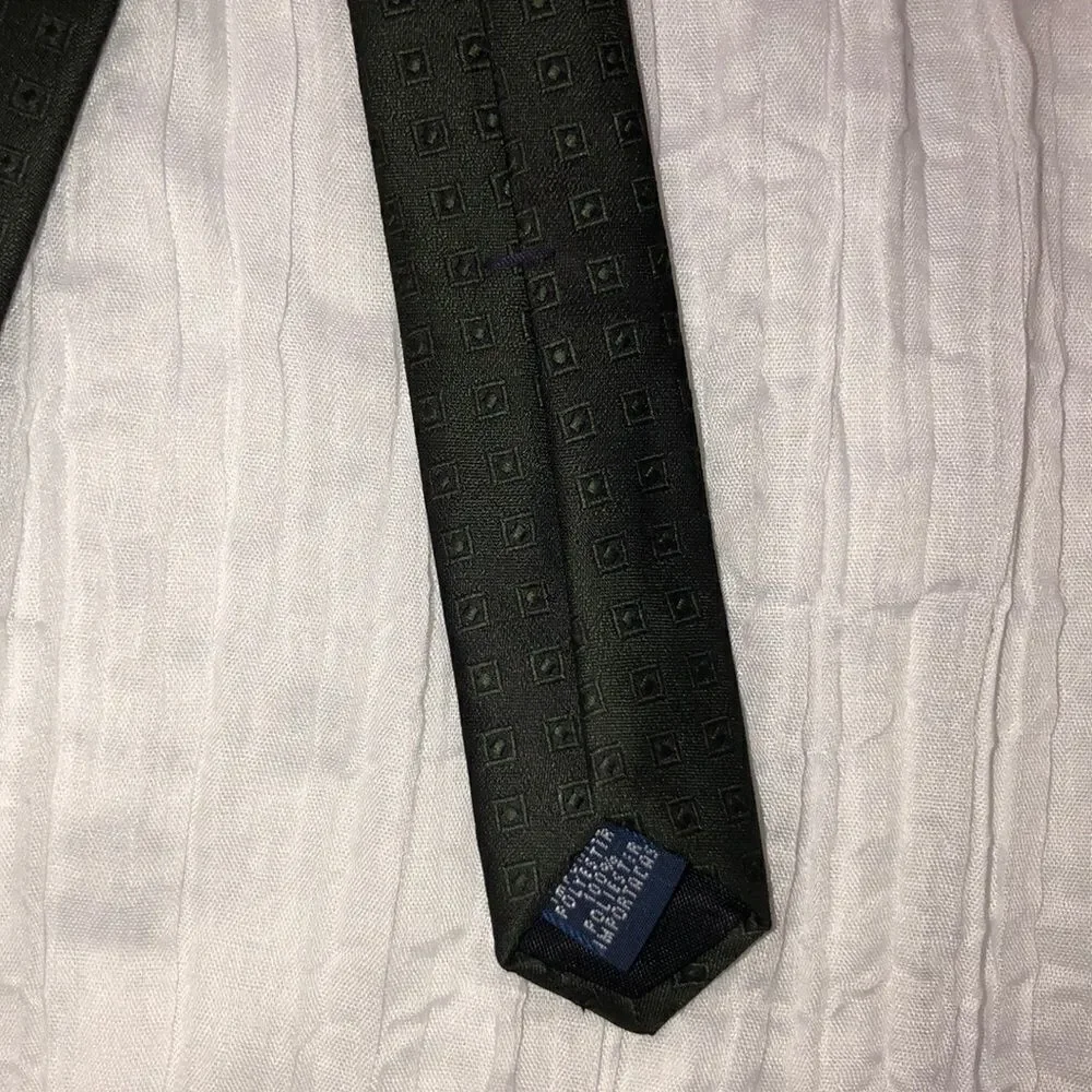 David Taylor Stunning Ombré Green Gray Textured Tiny Square Print Polyester Tie